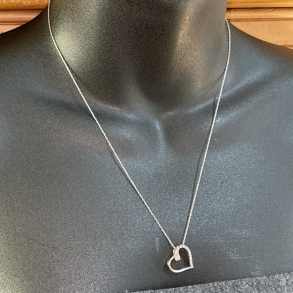 Solid Stamped 14K 585 White Gold Natural Diamond Pendant Necklace - Picture 10 of 12